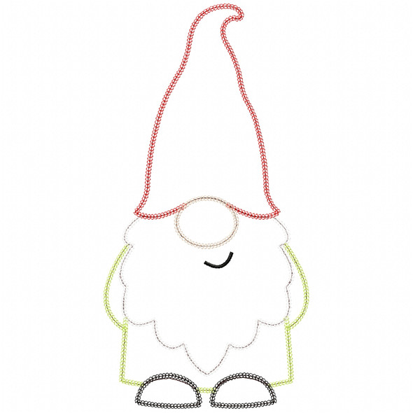 Boy Gnome Chain and Vintage Applique Embroidery Design