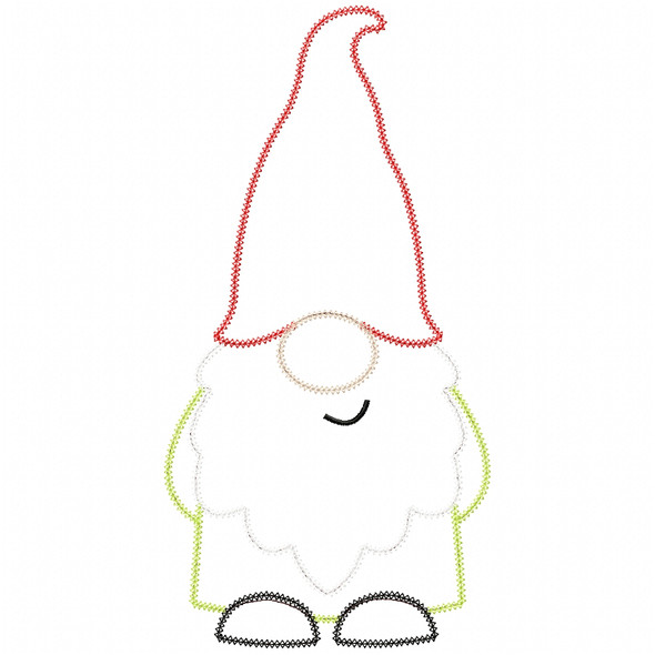 Boy Gnome Chain and Vintage Applique Embroidery Design