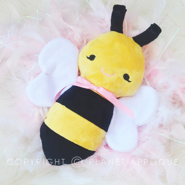 In the Hoop Bindy Bee Plush Machine Embroidery Design
