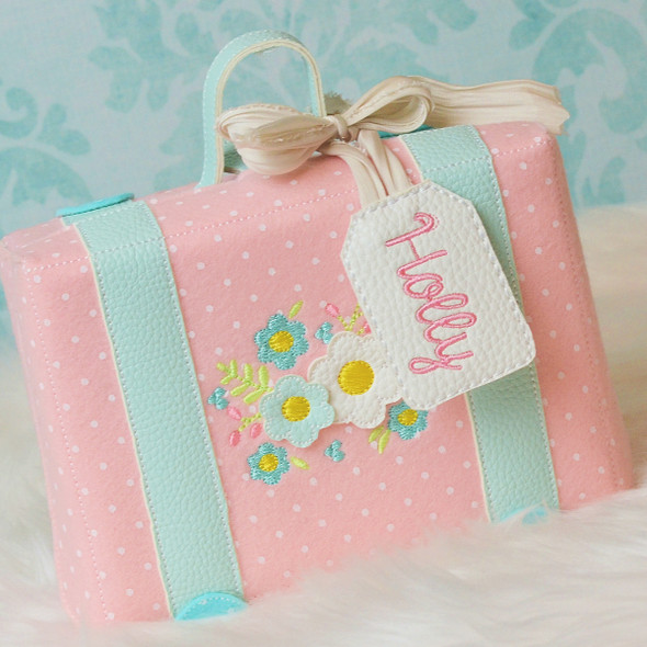 In The Hoop Suitcase  For Holly Doll Machine Embroidery Design