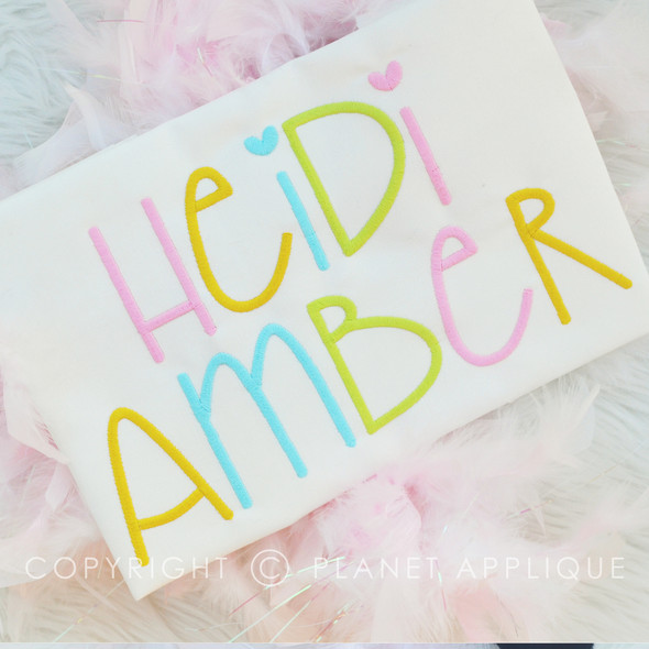 Heidi Font Alphabet Machine  Embroidery Design