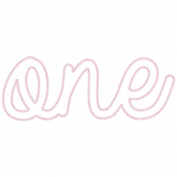 Cursive Numbers 1 through 5 Vintage and Chain Applique Embroidery Design