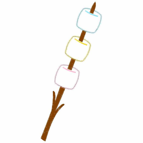 Roasted Marshmellows Satin and Zigzag Applique Embroidery Design