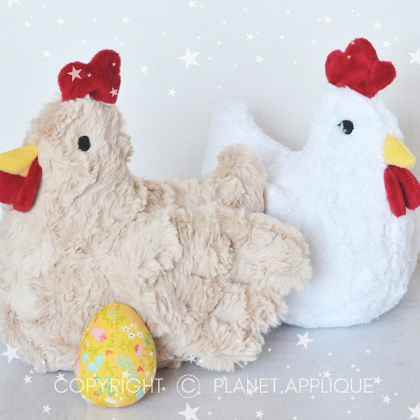 Chicken Hen Plush Machine Embroidery Design For Instant Download