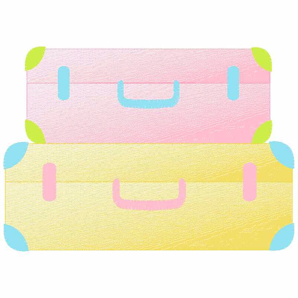 Stacked Suitcases Sketch Applique Embroidery Design