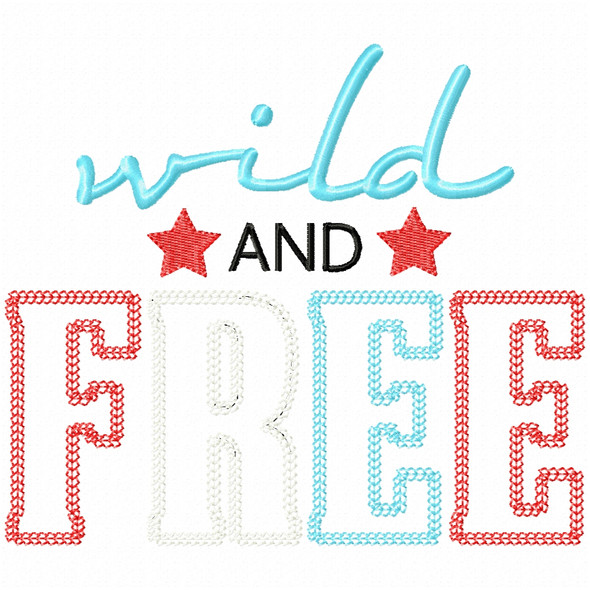 Wild and Free Vintage and Chain Applique Embroidery Design